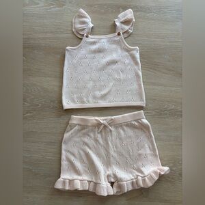 Nordstrom Pointelle Knit Ruffle Top and Shorts Set